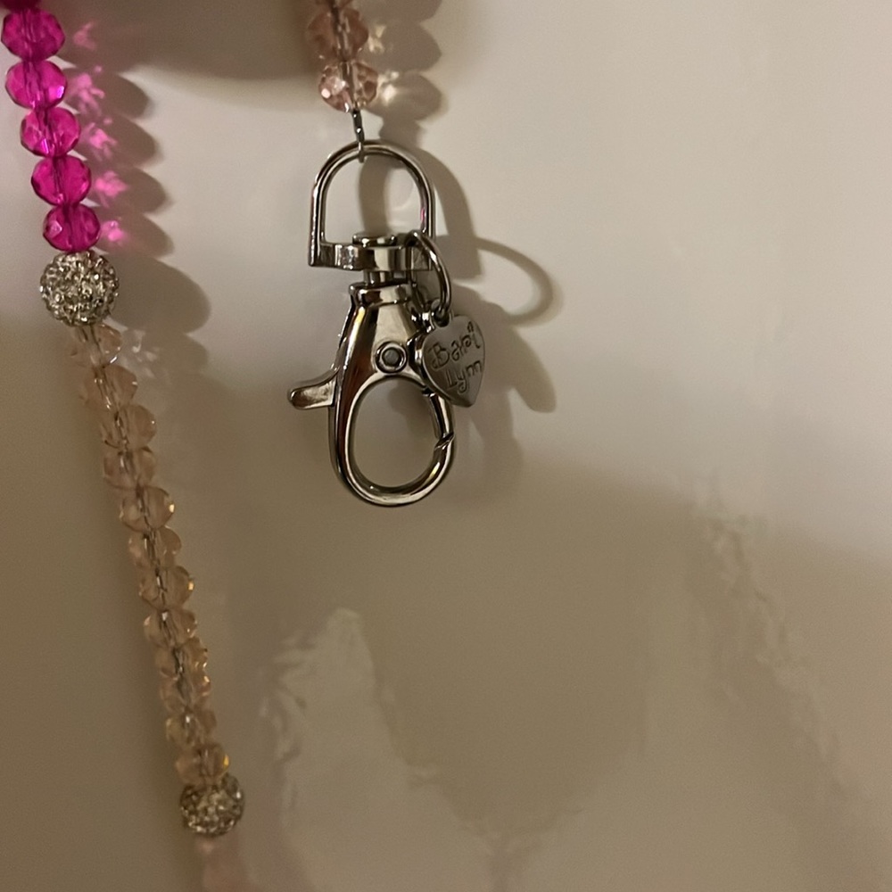 Pink Beaded bag strap - Picture 1 of 5